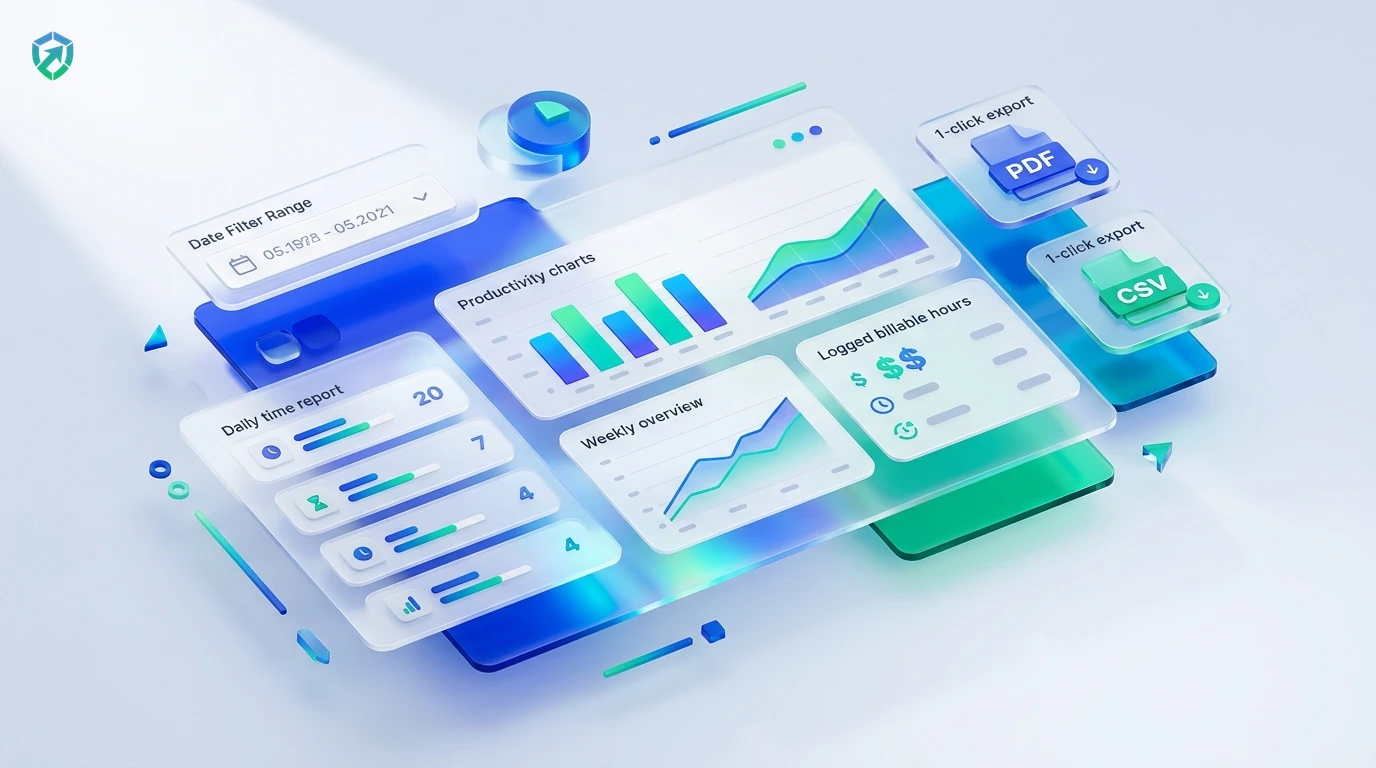Tracknesty 3D Time Report Software Command Dashboard