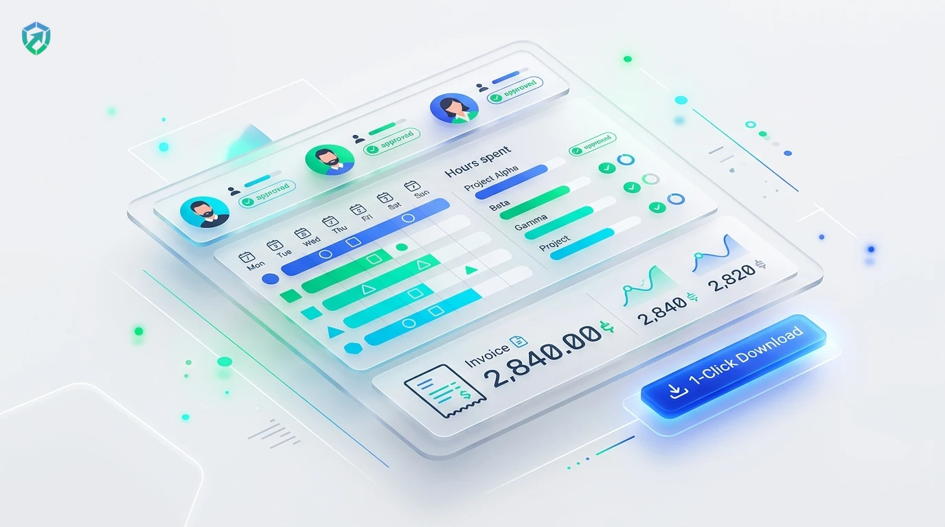 Tracknesty Time Report PDF Export and Client Invoice Summary