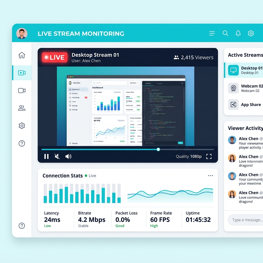 Tracknesty Real Live Screen Streaming Supervisor Console